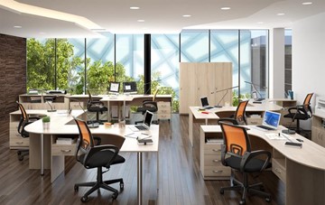 Набор мебели в офис SIMPLE с эргономичными столами и шкафом в Ярославле - предосмотр 3